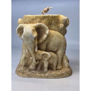 Lava Candle Elephant With Baby Wax 7 x 6.7 " Rare Beautiful Unic Gift Big Heavy